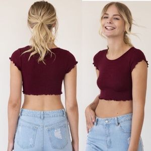 Frankie Phoenix burgundy crop top